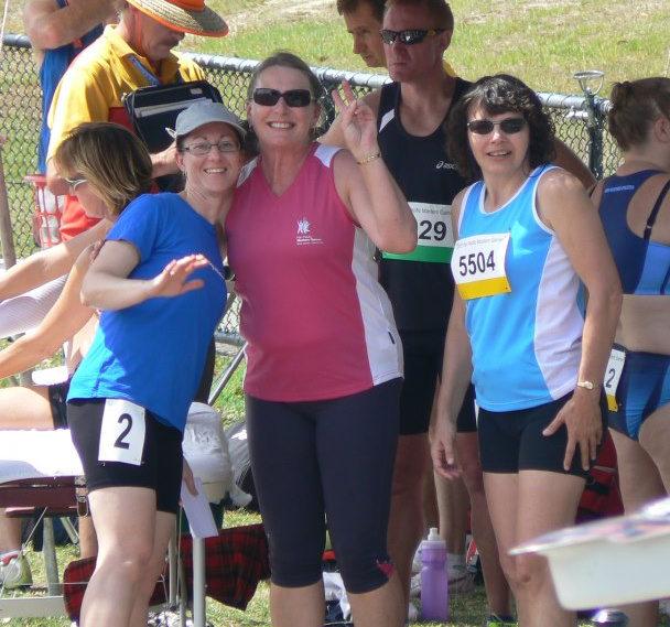 many of my NSW Masters team mates there. Every age group was competitive: 30+ Jay Stone ran superbly winning 3 Golds in the sprints and Belinda Westcott won 2 Golds and 2 bronze.