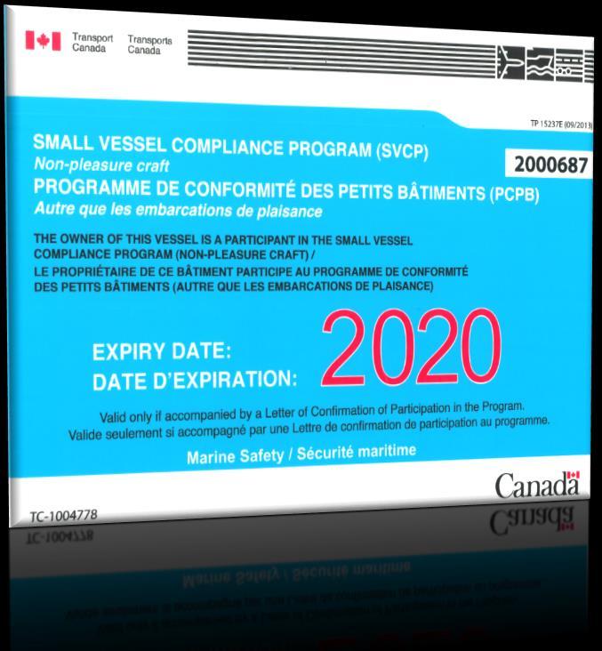 WHERE DOES THE SMALL VESSEL COMPLIANCE PROGRAM COME FROM? The SVCP was created in 2011 by Transport Canada.