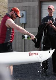 Cougar Crew Days continued Above left to right: Curtis Treiber christening the pair, Thurber ;