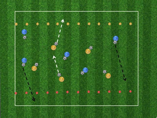 End Zone Practice activity for the U6 and U8 age groups that introduces game concepts and age appropriate tactics through the various progressions U6-U8 End Zone Fun game-like activity for 3-8 year