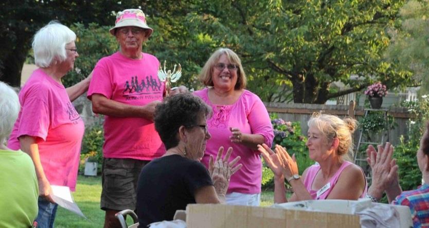 Albany Fitwalkers Annual Picnic August 12, 2015 Again held in the Harrison s fabulous back yard attended by 33 members and guests awards for work at the 19th Biennial AVA Convention Rozy AVA