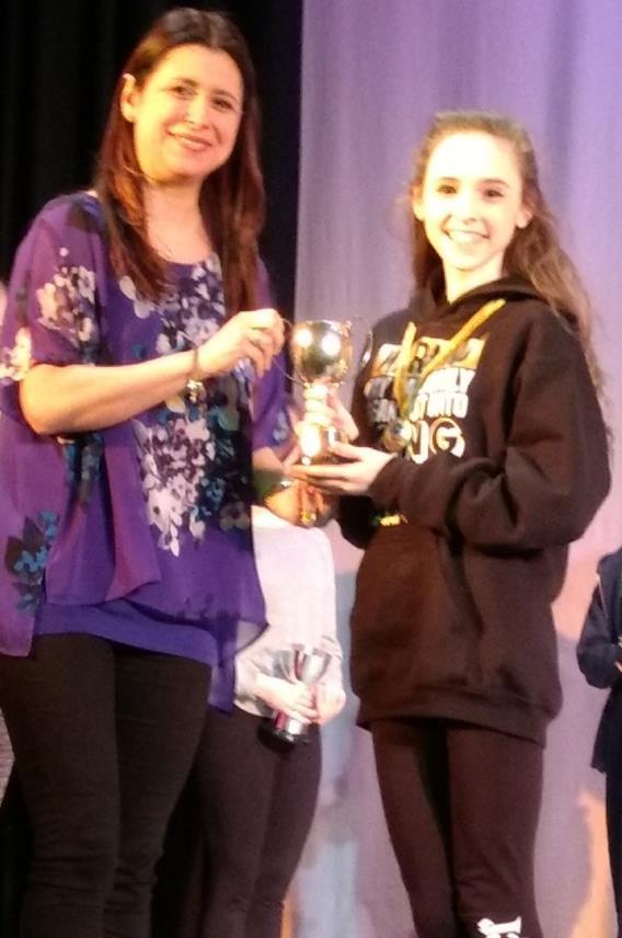 Page 11 Millie wins the City Cup At the Bristol Dance Eisteddfod, Year 9 pupil, Millie J. won the City Cup, presented for the highest score in song and dance from 13-18 years of age.