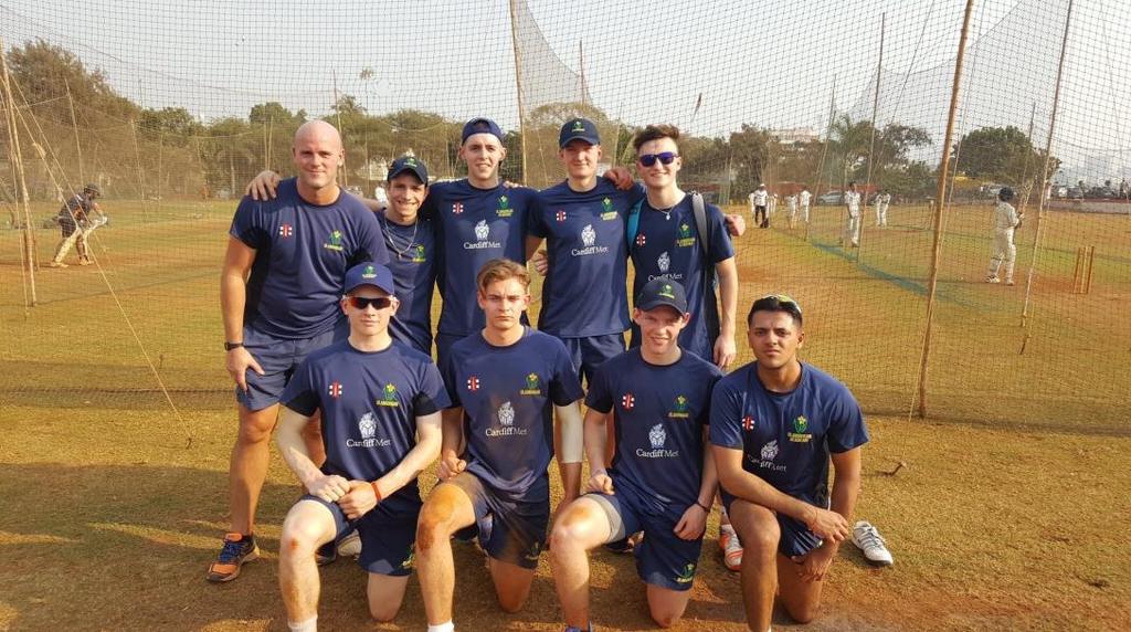 Page 15 Chris Matthews cricketing career news Year 12 student, Chris Matthews (front row, 3rd from left) in India with Glamorgan Academy for training.