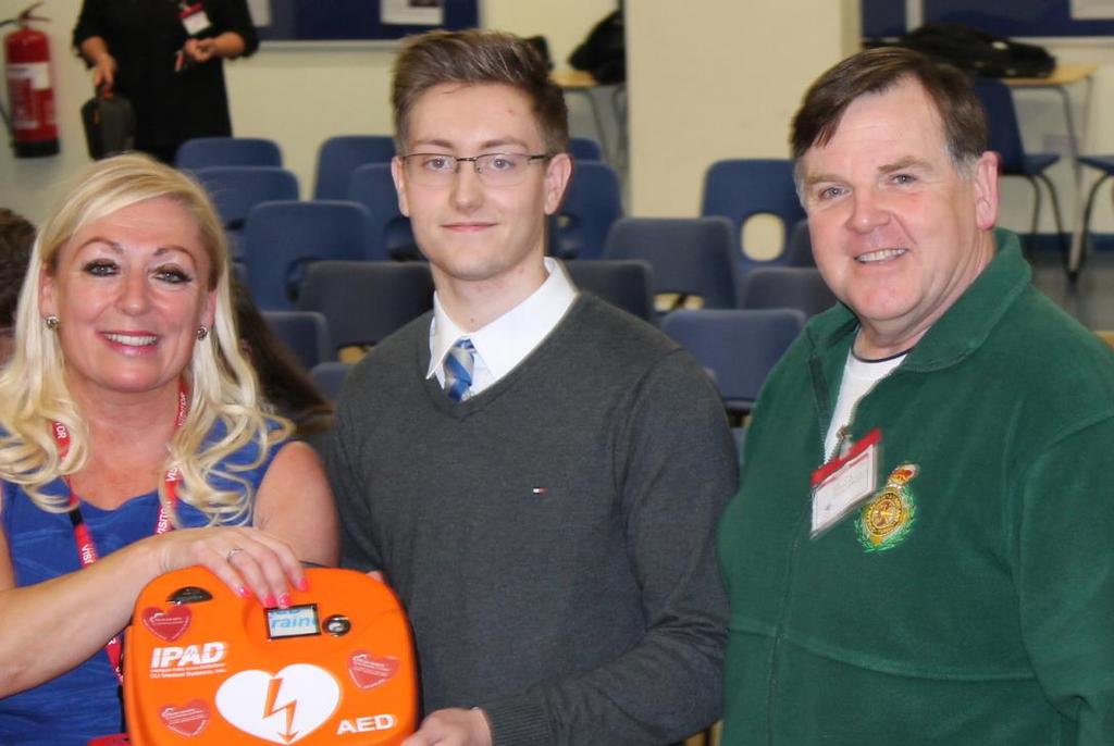 Page 16 Welsh Hearts present defibrillator to Head Boy Tom Hood Head Boy, Tom Hood s ambition is to be an orthopaedic surgeon.
