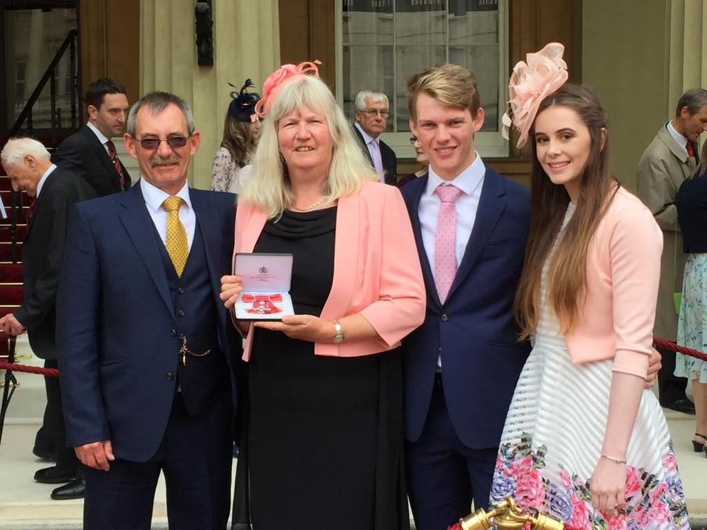 Page 19 Margaret Matthews, MBE Lucky Year 13 students Chris Matthews and Amy Osborne went to Buckingham Palace two weeks ago when Chris s mother, Margaret, received her award from HRH Prince Charles.