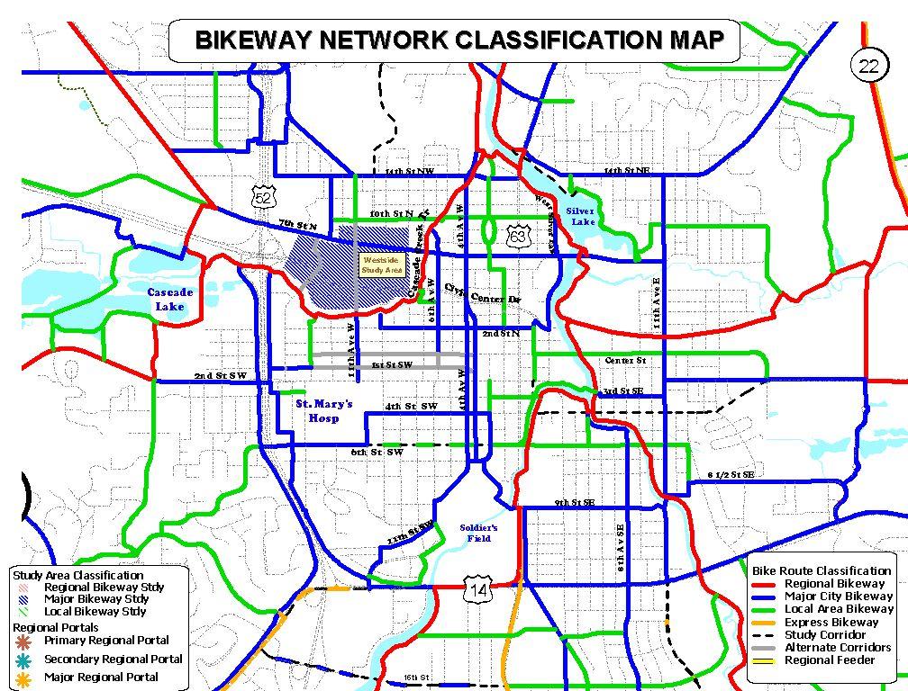 Figure 7 11: Central Rochester Bikeway Network