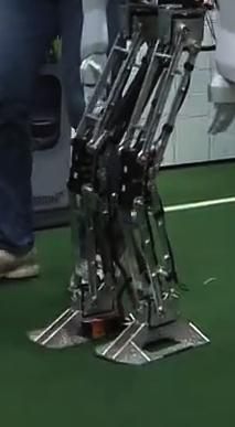 The resulting 141 cm tall autonomous robot is able to walk omni-directional and in a stable manner while being one-fifth lighter than other humanoid robots in the same class and
