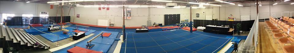 As you can see in the picture above, we all came together and transformed AGC into a professional gymnastics venue.