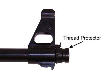 thread protector until it is seated on the muzzle.