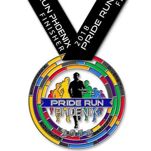 Pride Run Phoenix Saturday, March 24, 2018 Awards Main Finisher Medal Receive your 3.5 custom finisher medal after crossing the finish line.