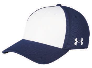 1282231 U N I S E X U A SIDELINE CAP 97% polyester, 3% elastane structured build maintains shape with a slightly higher crown stretch construction provides a comfortable fi t built-in HeatGear