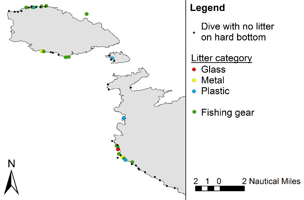 Threats and Pressures Inshore Areas Marine litter o Several types of marine litter were recorded