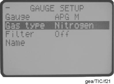 4.8.1 Default setup options (all gauges) 22 All gauges have the following default items on their respective setup screens. (The example below shows the APGM as the connected gauge).