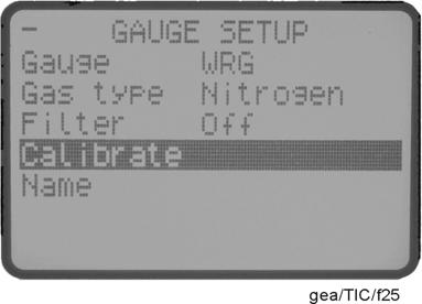 30 OPERATION Figure 22 - Gauge setup screen WRG If the Pirani sensor is replaced (see WRG instruction manual D147-01-885) it may initially fail to indicate pressures less than 1 x 10-3 mbar (7.