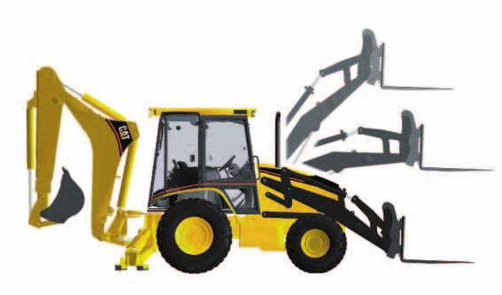 0D/0D IT Backhoe Loader Dimensions with Forks/Material-Handling Arm Cat 0D IT Operating Specifications with Forks Fork Tine Length: 00 mm/ ft in 00 mm/ ft in 0 mm/ ft in Operating load (SAE J) kg/,