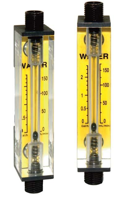 OPTIONAL PRODUCTS FLOW METER KITS ARE AVAILABLE WITH DIRECT READING SCALES DISPLAYING: AIR, WATER, ARGON, NITROGEN, HELIUM, CARBON DIOXIDE, AND OXYGEN IN BOTH ENGLISH AND METRIC UNITS.