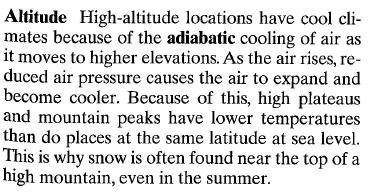 Station 2: Elevation - Read the passage below - Use the data table to complete the station. The snow line is the lowest elevation at which snow remains on the ground all year.