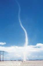 causes the wind to be deflected and rotate the rising air While most dust devils are