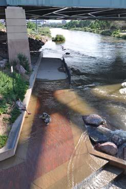 Confluence Whitewater Park: Revisited in June 2015 during high water period Rivers flood. It is axiomatic. It is a design issue.
