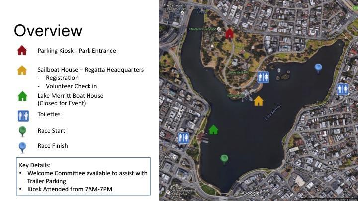Event Overview The Lake Merritt Sailboat house within Lakeside Park on Bellevue Avenue is the central location for all Regatta activities: Rowers/Coxswains Regatta Registration,