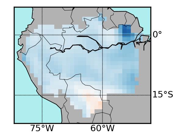 El Niño and La Niña Amazon surface air temperature anomalies Mean El Niño Mean La Niña Dry Season (JAS) Wet Season (JFM) Temperature ( C) El Niño years: 1983, 1987, 1988, 1992, 1995, 1998, 2003,
