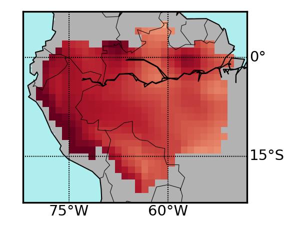 Difference between El Niño and La Niña Amazon surface air temperature anomalies AMIP SSTvar SMvar Dry Season (JAS) Wet Season (JFM) ΔTemperature ( C)
