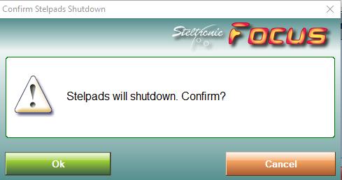 Select OK. The command is sent to the StelPads to shut down. When all StelPads acknowledge the command, a confirmation prompt displays. Select OK.