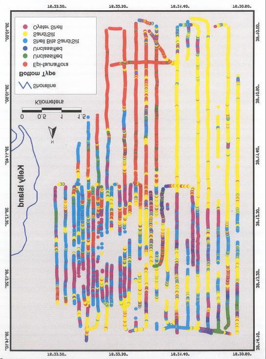 Figure 3-21. Acoustic Seabed Classification System survey results in a point format.