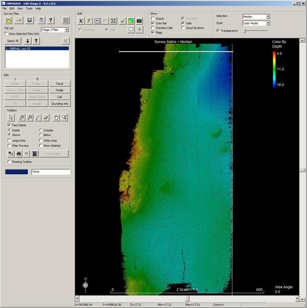 II. DATA QUALITY AND BATHYMETRY COVERAGE As recommended by CCOM, two reference areas were surveyed. In this section, we will present the data from the larger reference area.