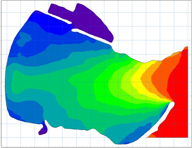 Part 3: Numerical Modelling The wave conditions and currents experienced within the harbour was analysed by creating a numerical model based on the latest bathymetric survey. 3.1 Spectral Wave Model Analysis A Flexible Mesh MIKE21 Spectral Wave Model of the harbour was created using the 2008 bathymetric survey.