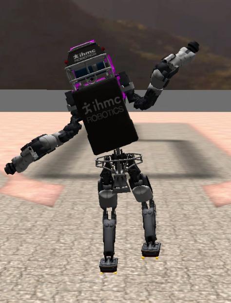 In the second image the simulated Atlas robot can be seen recovering from a push to the left during a step by using this lunging technique. Fig. 7.