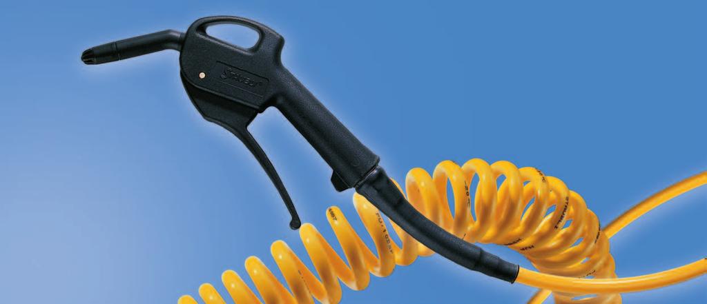 Stäubli also offers blowgun models combined with high-performance spiral hoses, forming complete self-retracting blowing units for efficient workstation organisation in manufacturing, inspection,