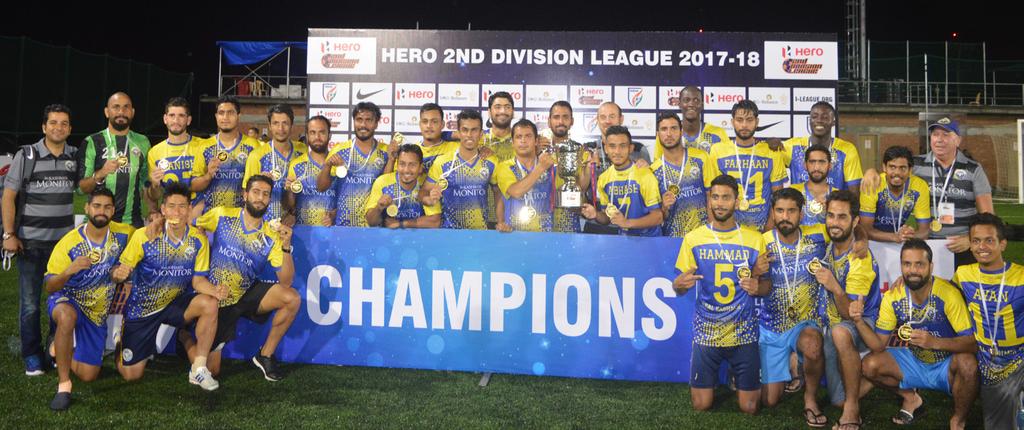 AIFF NEWSLETTER MAY 31, 2018 REAL KASHMIR EARN I-LEAGUE TICKET All India Football Federation congratulated Real Kashmir FC for clinching the 2017/18 Hero 2nd Division League.