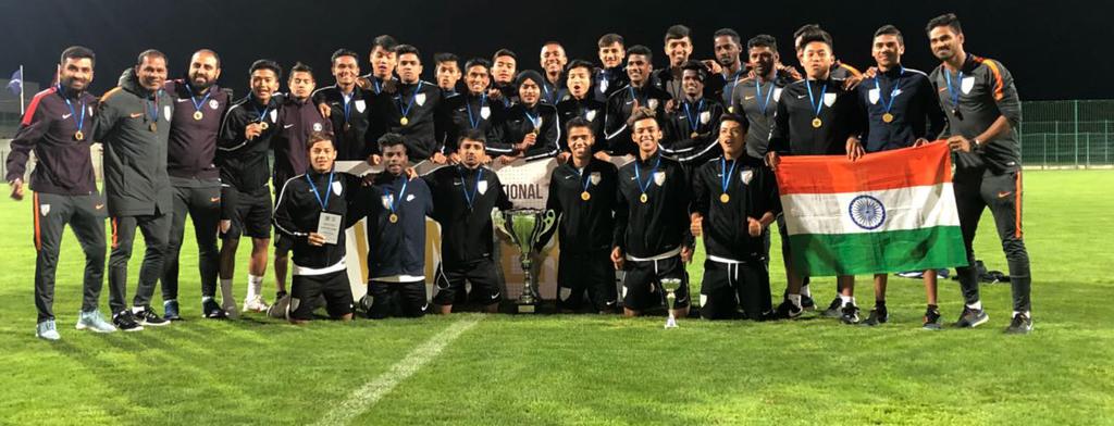 The Indian U-16 National Team were crowned champions of the Four-Nation Tournament held in Serbia from May 9-13, 2018. The Indian Colts defeated Tajikistan 4-2 in the final match of the group.