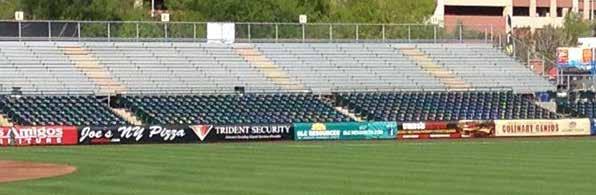 .. $10,000 9' x 18' Outfield Banner... $10,000 9 'x 15' Outfield Banner... $10,000 6' x 18' Outfield Banner (right field)... $10,000 8' x 13' Outfield Banner (left field).