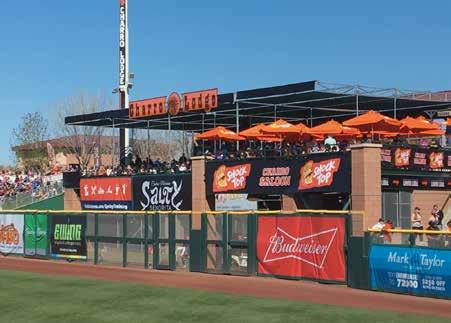 Big League Packages Charro Lodge Branding Save big and be a big shot at the game. CHARRO LODGE TERRACE Branding Rights (tables, railing, wraps)...$30,000 Large Outfield Banner.