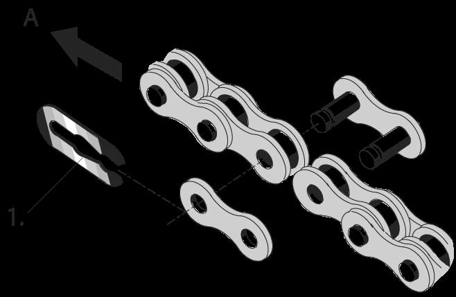 Maintenance Chain The most common chain dimension on bikes without a chain gear is 1/2 x 1/8. The chain is assembled on all models. Ensure that the chain is always well lubricated and is not slack!