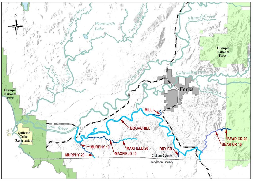 The Bogachiel System Within the Bogachiel system, a number of stream reaches qualify as shorelines of statewide significance. The mainstem, BOGACHIEL (RM 0 17.