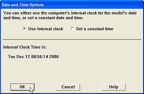 Chapter 4: Reference Date & Time Choose Date & Time from the SiteData menu to specify the date and time for ALOHA to use as the starting time of your scenario.