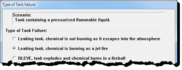 Example 2, Part 3: Modeling a Jet Fire Now that you ve considered the flammable area and the overpressure hazard from a vapor cloud explosion, you want to assess the thermal radiation threat if the