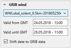 You can also move backwards and forwards in time by using the buttons at the bottom: 5 Wind Data There are two options to enter wind data: 5.