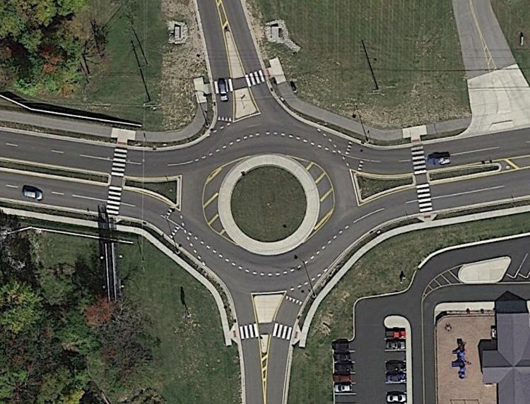 The number of exiting lanes per roundabout leg should be recorded as follows.