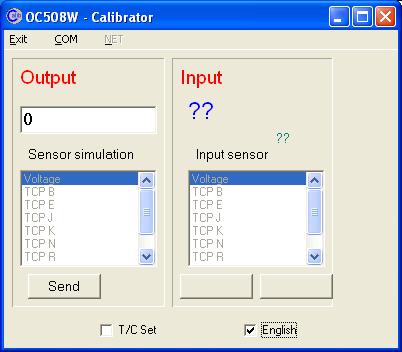 PC Program for Windows Setting Menu of Calibrator OC508 Calibrator OC508 connect with USB cable to the PC.