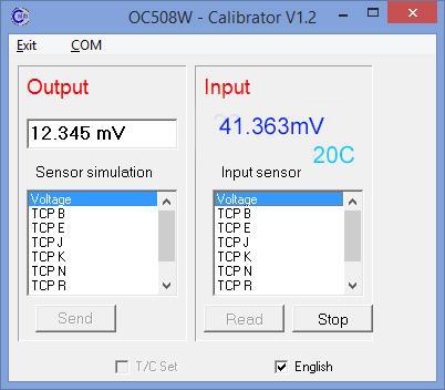 Voltage. Enter the required Output value, e.g. 12.345mV. The value 12.345mV is transferred to OC508.