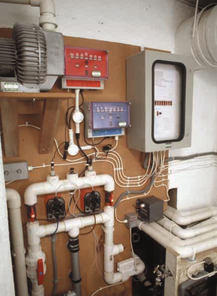Control Panel, note the air blower (top left), acid and