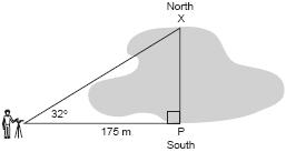 Math Regents Exam Questions - Amsco Integrated Algebra Chapter 8 Page 5 4. 060030a, P.I. A.A.44 A surveyor needs to determine the distance across the pond shown in the accompanying diagram.