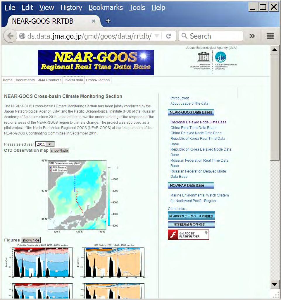 NEAR-GOOS Pilot Project: Cross-Basin Climate Monitoring Section http://ds.data.jma.go.jp/gmd/goos/data/rrtdb/cross-section/cross-section.