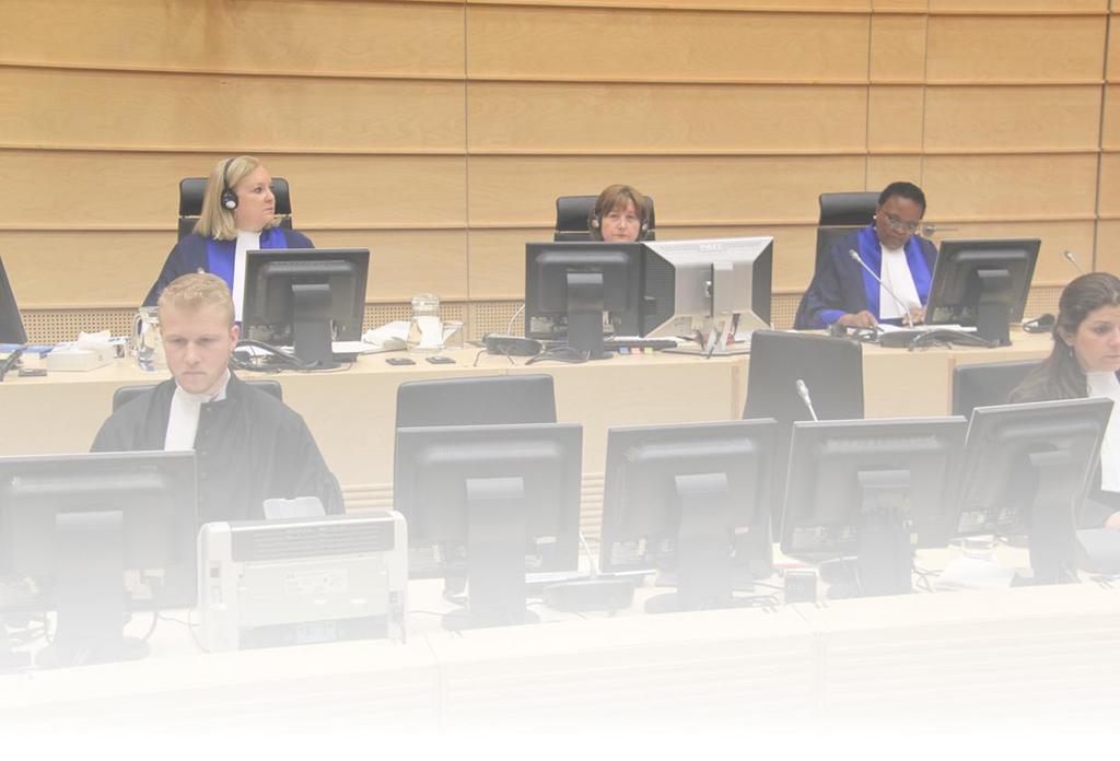 The ICC Trial Competition Judges, during finals in the ICC courtroom.