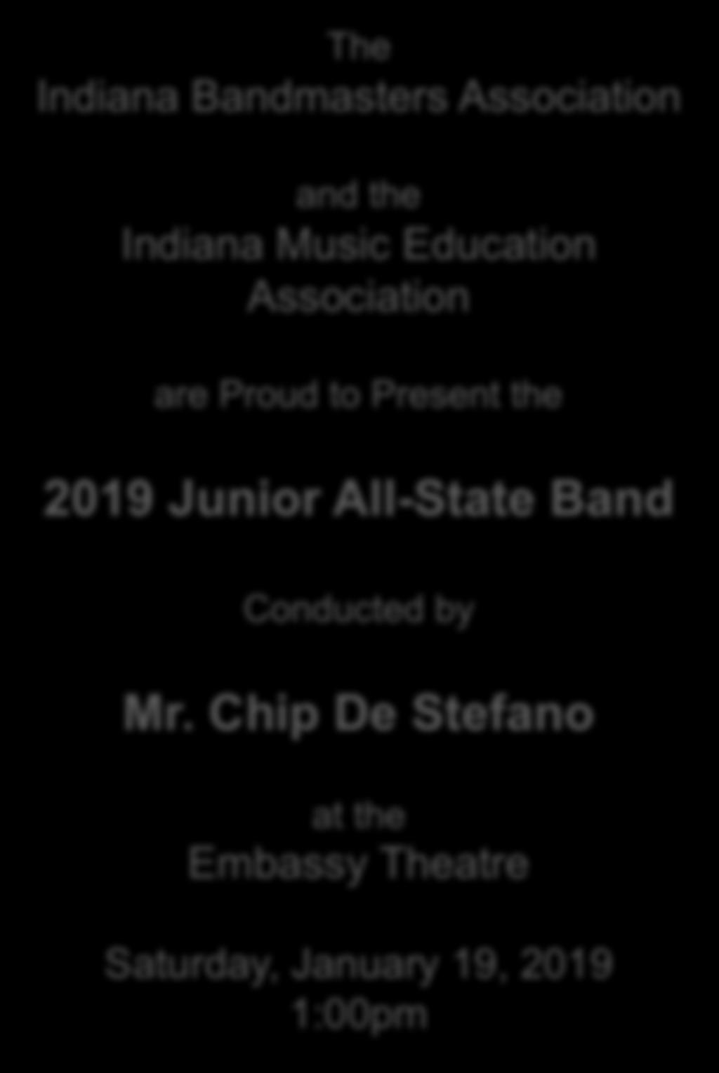 The Indiana Bandmasters Association and the Indiana Music Education Association Absolutely no cell phones are to be on stage during any rehearsal or during the performance; this will be strictly