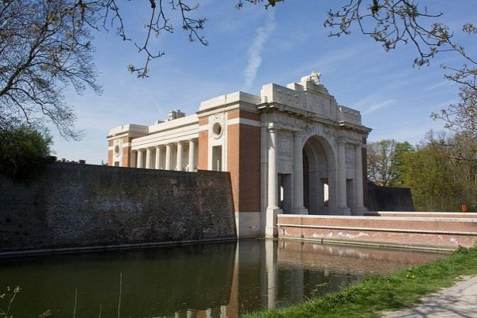 Battles of the Ypres Salient site: Last Post Ceremony at the Menin Gate Background Ypres is surrounded by a high defensive wall and a moat which was built in the 11th century.